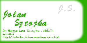 jolan sztojka business card